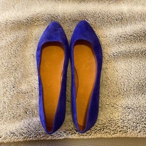 Madewell 1937 Blue Purple Pointed Suede Flats